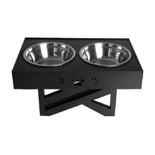 3 Piece Elevated Dual Pet Feeder Set
